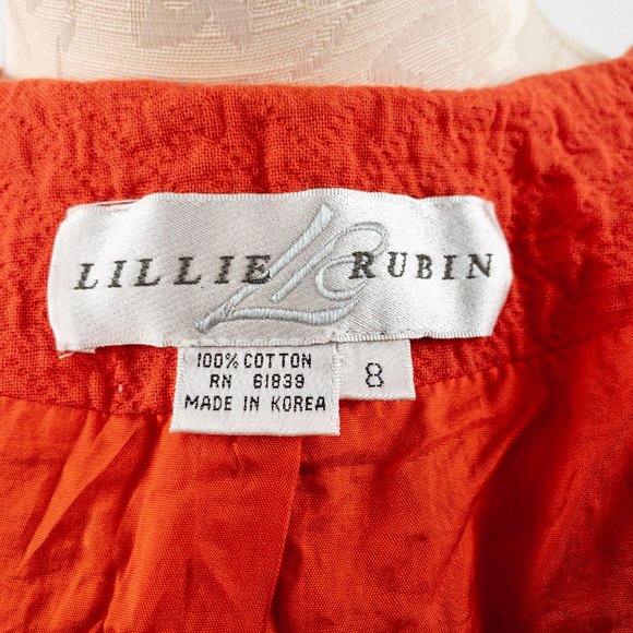 Vintage 80s S/M Quilted Blazer Jacket Orange - Picture 9 of 11